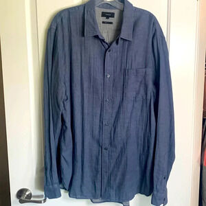 NWOT mens VINCE blue lightweight cotton shirt size XL